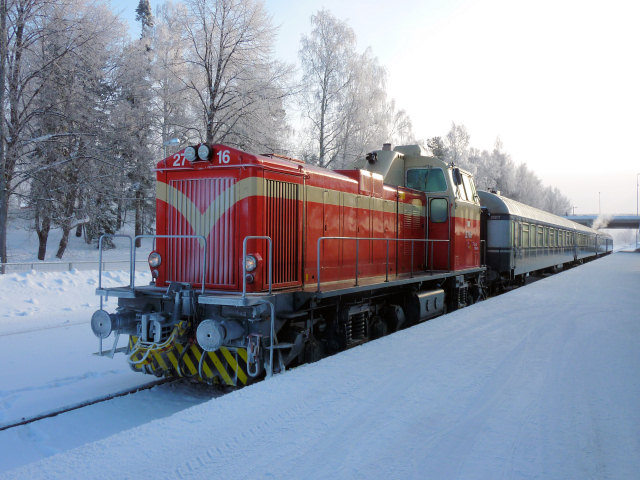 De trein naar Jyväskylä.